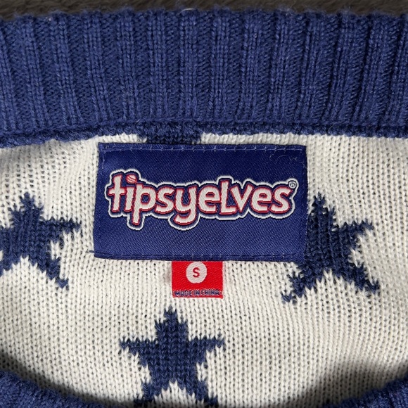 Tipsy Elves American Flag Sweater Women's Small Patriotic Stars And Stripes - Picture 5 of 11